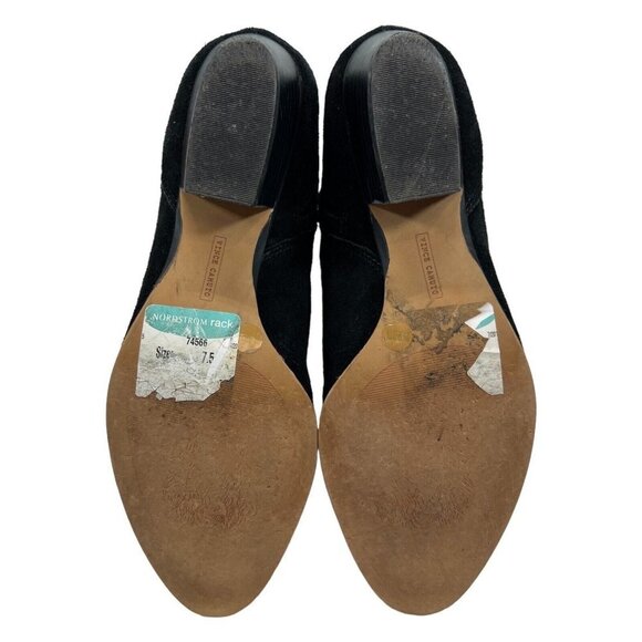 Vince Camuto Womens 7.5 Tricera Black Leather  Ankle  Booties Side‎ Zip - Picture 4 of 8